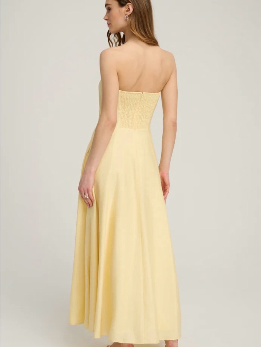 Favorite Daughter The Favorite Linen Dress Strapless Maxi MoonBeam Dress 4 - Picture 5 of 15